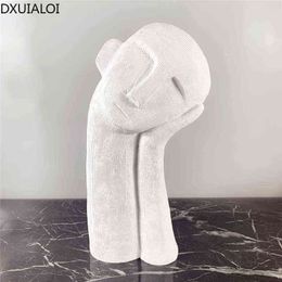 Objets décoratifs Figurines DXUIIALOI moderne minimaliste abstrait figure blanche statue décoration résine artisanat bureau salon bureau décoration de la maison T220902