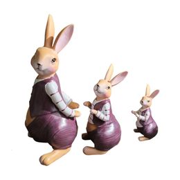 Objets décoratifs Figurines lapin de Pâques famille Figurine lapin enfants jour anniversaire mariage cadeau 230704