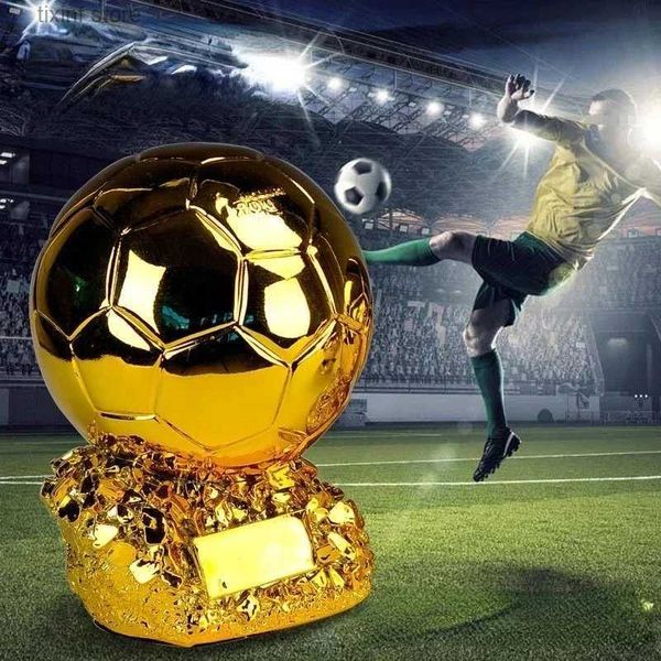 Objetos Decorativos Figuras Balón de Oro de Fútbol Europeo Premio Recuerdo Copa de Fútbol Campeón Jugador Premio de Competencia Modelo de Oro Regalo Aficionados Regalo de Recuerdo T2403