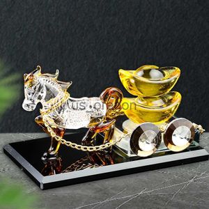 Objets décoratifs Figurines Exquis Zodiac Cheval Trésor Ornements En Cristal Figurines Bureau Voiture Décoration De La Maison Accessoires Presse-Papier Fengshui Artisanat Cadeau