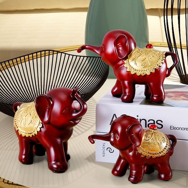 Objetos decorativos Figuritas Moda decoración del hogar adornos resina elefante TV gabinete regalo de boda artefacto 230725