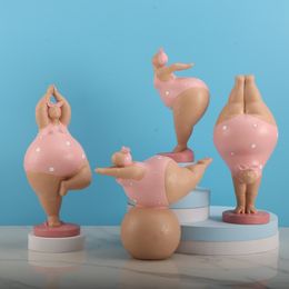 Decoratieve objecten Figurines Fat Lady Vintage Woman Standbeeld tabletophars ambachten cadeau Home Desk Decoration ornamenten Creatieve figuren 220928