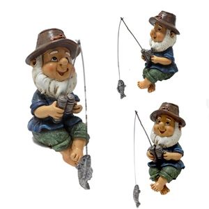 Figuras de objetos decorativos, adornos de gnomos de pesca, peces, paisajismo, decoración de acuario, estatua de jardín, accesorios, figurita 230809