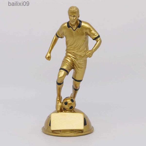 Objets décoratifs Figurines Trophée du match de football Joueur Trophée d'activité Résine Artisanat série Personnage Récompense Cadeau Soulier d'or Figure Modèles Artisanat T230710