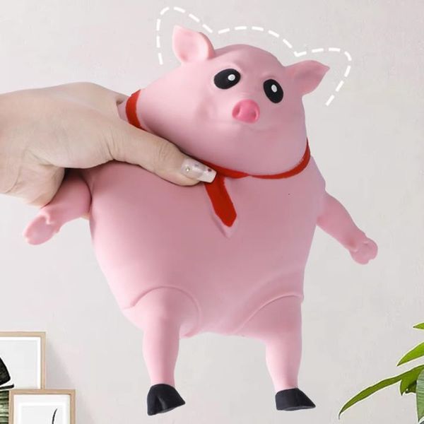 Objets décoratifs Figurines Funny Pink Pig Animaux Vendre Touet Squeelt Belle Pouchette souple Pouchette élevée High Elastic Kids Adults Cartoon Cadeaux 230812