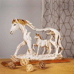 Decoratieve objecten Figurines galopperend paard desktop beeldje prachtige kunstwerken micro decor staande hars paarden standbeeld kantoor boekenplank decoratie y23