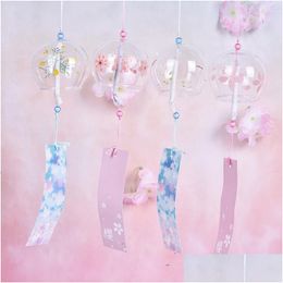 Decoratieve objecten Figurines Glass Cherry Blossom Wind Chimes Creative Gift Hanger Home Accessories High Dhx8H