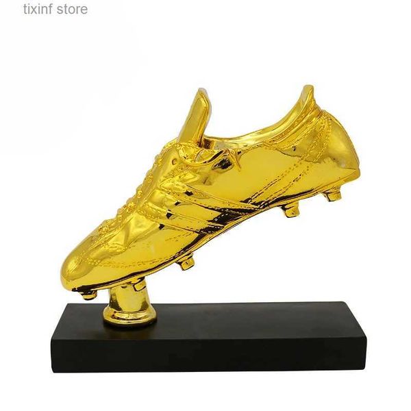 Objets décoratifs Figurines Trophée Golden Boot Coupe du Monde Fournitures pour Fans Résine Galvanisée Jeux Commémoratifs Compétition de Fitness Physique Trophée de Tir T240