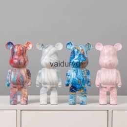 Objets décoratifs Figurines Graffiti Bearbrick Figures Ours Brique Statue Coloré Violent Sculpture Stockage Argent Chambre Moderne Table Décor Art Ornementvaiduryd