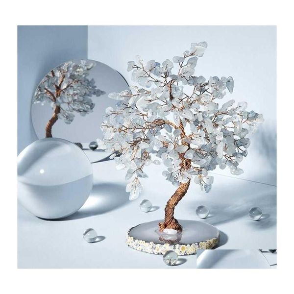 Objets décoratifs Figurines Hailao Crystal Naturel Bonsai Money Tree Lucky Feng Shui pour la décoration de table Home Office 211101 Drop D Dhzvp