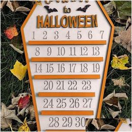 Objetos decorativos Figuras Calendario de Adviento de Halloween 31 días Happy Affin Cutting Tres Decoración B 230810 Drop entrega a casa Gar Dhsxl