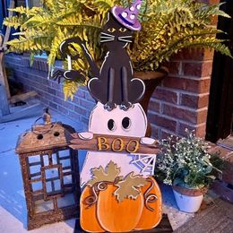 Decoratieve Objecten Beeldjes Halloween Veranda Decor Welkom Deurbord Borden Buiten Gazon Gelukkig Tuin Scène Tuindecoraties Drop 230901