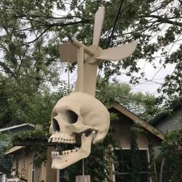 Decoratieve objecten Figurines Halloween Skull Whirligig Wind Spinner Outdoor Garden Skelet Hoofd Windmill Yard Oorrechter Home Decor 230327
