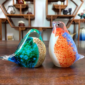 Decoratieve objecten Figurines Handgeblazen glazen vogels Figurine Made Crystal Animal Sculpture Ornament Fengshui Paperweight Table Decor Home Decoratie 230221