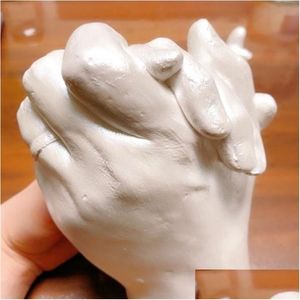 Objets décoratifs Figurines Kit de moulage à la main pour bébé Impression 3D Empreinte Croissance Souvenirs Memorial DIY Plâtre Statue 220928 Dhn1I