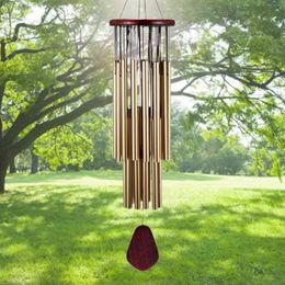 Decoratieve objecten Figurines Handgemaakte 27 buizen Windgong voor externe Decoratie Tuned Hummingbird Wind Chime rustgevende melodische diepe tonen Outdoor Decor 230508