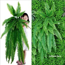 Decoratieve objecten Figurines Hangende planten kunstmatige groene varen grasgroene muurplant zijden heg groot 230508