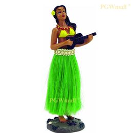 Decoratieve objecten Figurines Hawaiian Hula Girl Dashboard -pop met ukelele bobbleheads voor auto dashboard home decoratie mini maat 220827