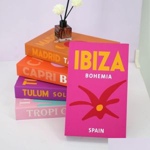 Decoratieve objecten beeldjes Vakantiestijl Openbare nepboeken Scandinavisch Eenvoudig voor decoratie Opbergdoos Pography Tijdschrift Prop Mod Otyez