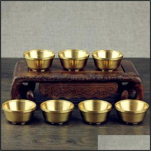 Decoratieve objecten beeldjes Home Accenten Inrichting Tuin Kleine verdikte Boeddha Watertoevoerkom, Boeddhism Brass Cup, glad oppervlak, goed