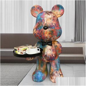 Objets décoratifs Figurines décor de maison créative poupée ours d'ours ornement de salon de salon