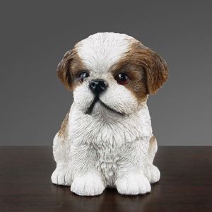 Decoratieve objecten Beeldjes Home Decor Hars Hond Standbeeld Simulatie Dier Schattige puppy Beeldje Ambachten Decoratie Accessoires Woonkamer 230725