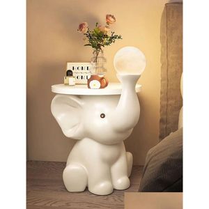 Decoratieve objecten Figurines Home Decor Scpture Elephant Standbeeld Bedtafel Kleine licht opbergrek Kamer Creatieve salontafels H DH8IL