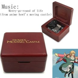 Objets décoratifs Figurines Howl Moving Castle Merry Go Round of Life Box Mécanisme musical Musical Wind Up Cadeau pour petite amie femme Année de Noël 220930