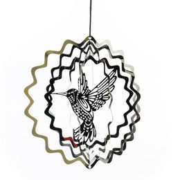 Decoratieve objecten Figurines Iron Hummingbird Wind Chimes Roteerbare ornamenten Creatieve slaapkamer Kleine verse deur Decoratie Metaal Hangende c