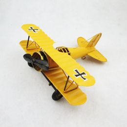 Objets décoratifs Figurines Fer Rétro Avion En Métal Modèle D'avion Vintage Planeur Biplan Miniatures Décor À La Maison Avion pour 231201
