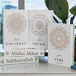 Objets décoratifs Figurines Islamic Bismillah Boho Floral Fake Livres pour décoration Mosquée Mosquée Mosquée Box de rangement décoratif Dormier D240424