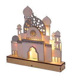 Decoratieve objecten Figurines Islamitische geschenkdecoratie voor thuismoskee -decoraties Islamique Castle Sculptures Night Lights Eid Al Fitr Decor 230517
