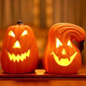 Decoratieve objecten Figurines Jack O Lantern Pumpkin Decor Led Light Up Outdoor Decoration BatteryPowered Halloween Lamp 230822