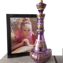 Objetos decorativos Figuras Jeannie Bottle ESPEJO RICH PURPLE I DREAM OF JEANNIE GENIE BOTTLE Adorno artesanal de resina Draca P221g