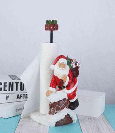 Objets Décoratifs Figurines JIEME Bonhomme De Neige Créatif Père Noël Porte-Serviettes En Papier Cadeaux De Noël Maison Salon Bureau Decorati6745591