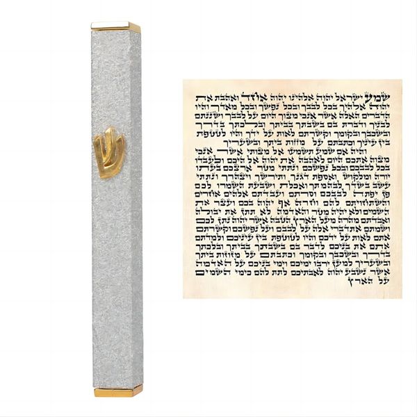 Objets décoratifs Figurines Judaica Classic Argent Aluminium Porte Mezuzah Case Je Cadeau de pendaison de crémaillère pour la décoration de la maison Décoration de voiture avec défilement 230704