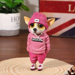 Decoratieve Objecten Beeldjes Kawaii Hars Staande Hond Standbeeld Personificatie Chihuahua SharPei Honden Home Decor Kantoor Woonkamer Bureau Decoratie 230714