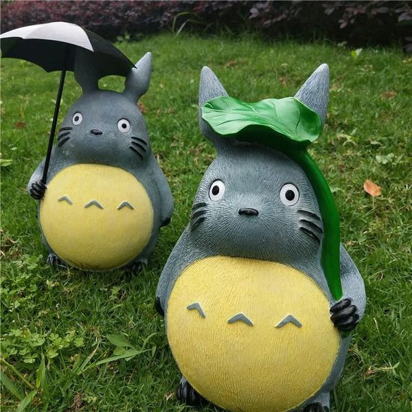 Objetos decorativos Figuritas Estatua de jardín grande Dibujos animados Anime Totoro Escultura Creativa Kawaii Miyazaki Hayao Resina Decoración del hogar Regalos 230928