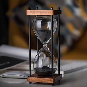 Decoratieve objecten Beeldjes Grote Zandloper Timer 60 Minuten Metaal Zand Zandloper Klok Time Management Tools voor Keuken Home Office Desk Decor 230721