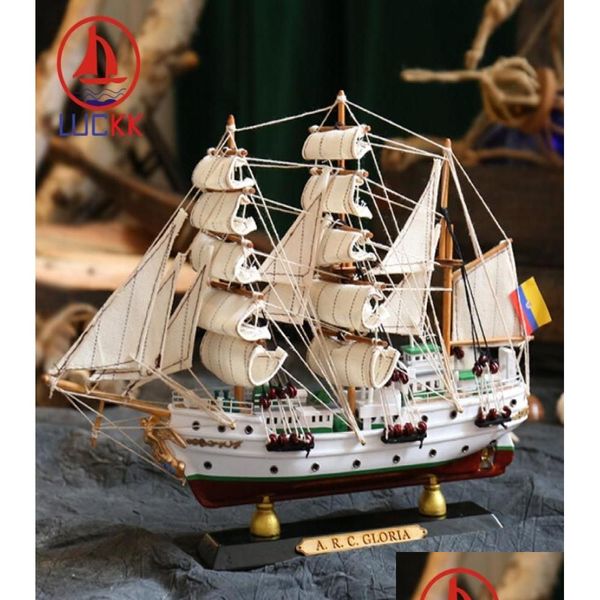 Objetos Decorativos Figuras Luckk Simation Arc Gloria Madera Velero Modelo Colombia Barcos Náuticos Moderno Hogar Interior Deco Dhifu