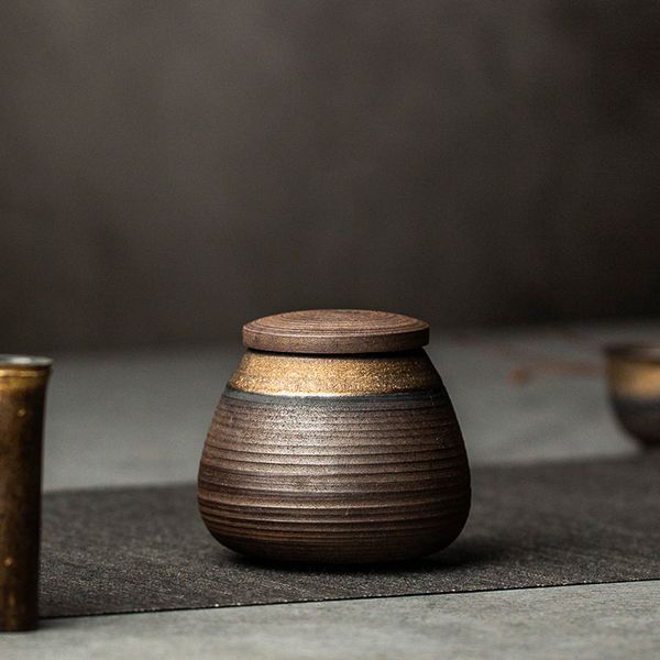 Objets décoratifs Figurines LUWU boîtes à thé en céramique de petite taille pots vintage pour le stockage 230901