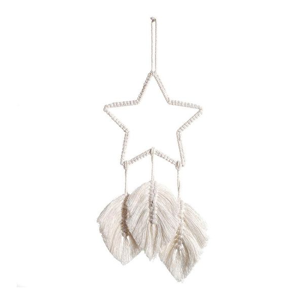 Objetos decorativos Figuras Macrame Tassle Decor Wall Hanging Romantic Hallway Office Decoración del hogar Feather Hojas de hojas Aparcas