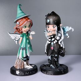 Decoratieve objecten Beeldjes Magic Fairy Garden Ornament Figurin Resin Decor Gift Wing Collection home decor voor woonkamer tafel sculptuur 230615