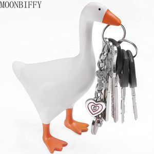 Decoratieve objecten Figurines Magnetische sleutelhanger vasthouden Duck Key Cute Goose Storage Key Home Decoratie Creative Call Scissors Desk Tool Organizer 230311