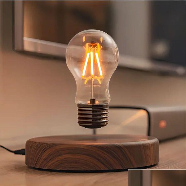 Objets décoratifs Figurines Lampe à lévitation magnétique Créativité Verre flottant LED Bb Bureau à domicile Décoration de bureau Cadeau d'anniversaire T Dhz7S