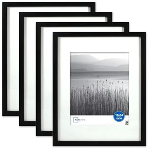 Decoratieve objecten Beeldjes Steunpilaren 11x14 Gematteerd tot 8x10 Lineaire galerij Muurfotolijst Zwart Set van 4 po-frames Shadow Box-frame 231123