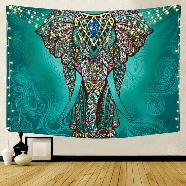 Objetos decorativos Figuras Mandala Patrón de la pared del tapiz indio Decoración colgante del elefante bohemio Toalla de la playa Maneta delgada Matería de viaje 230816