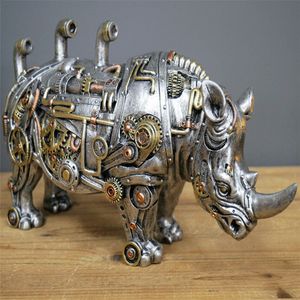 Objetos decorativos Figuras Mecánicas Punk Perro Figura Resina Artesanía Steampunk Bulldog Perro Resina Estatua Ventana Decoración Hogar Mesa Escritorio Adornos 230605