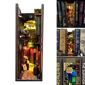 Decoratieve objecten Figurines Medieval Bookshelf Insert Box Booken Desktop Organizer Non-Skid boekenplank Decor voor Home Office Decoratie Ornament 230406