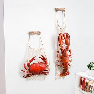 Objets décoratifs Figurines Style méditerranéen Modèle de fruits de mer Simulation Homard Crabe Fausse porte Vitrine Décoration Restaurant Ornements en plastique 230428